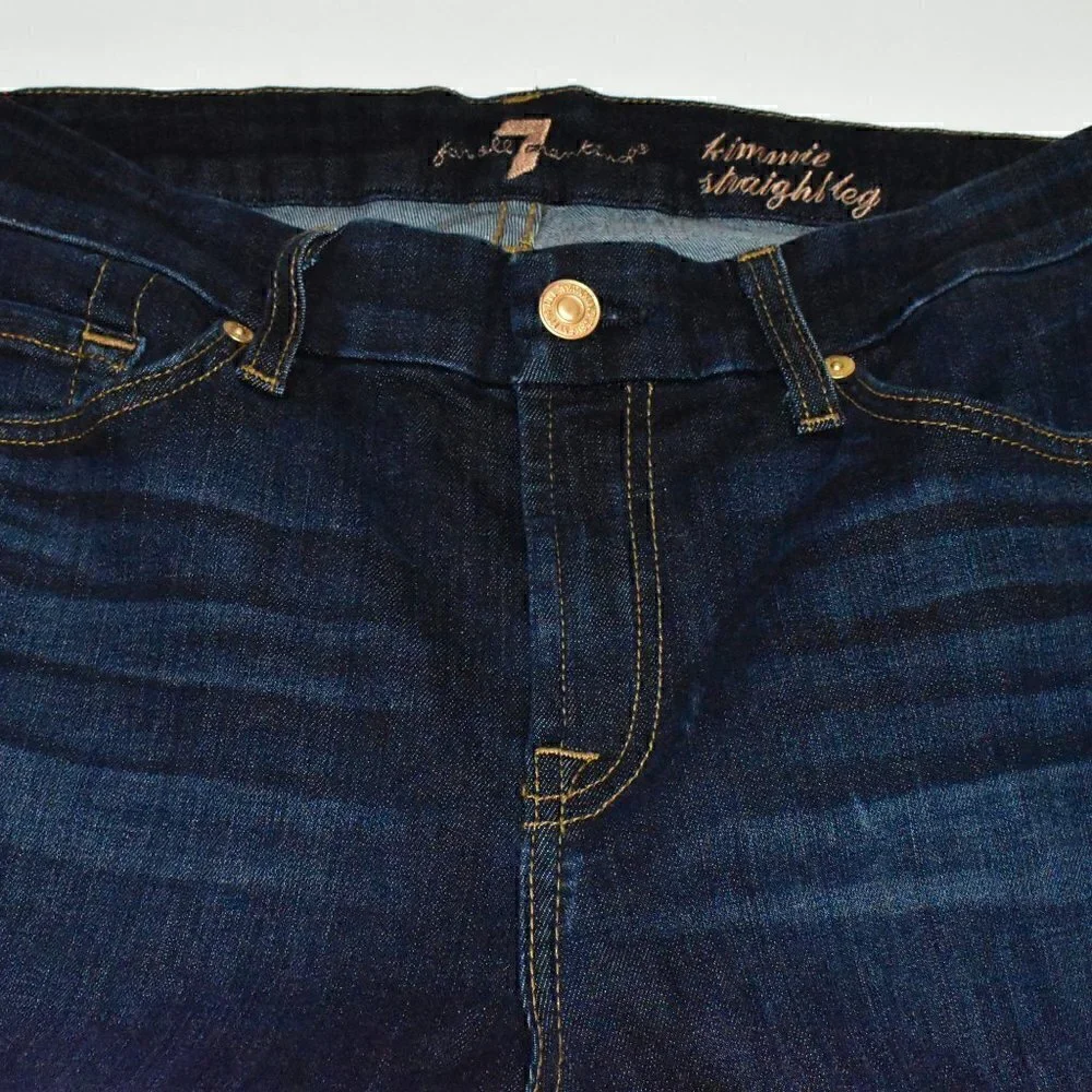 7 For all Mankind Kimmie Straight Leg Mid Rise Denim Jeans